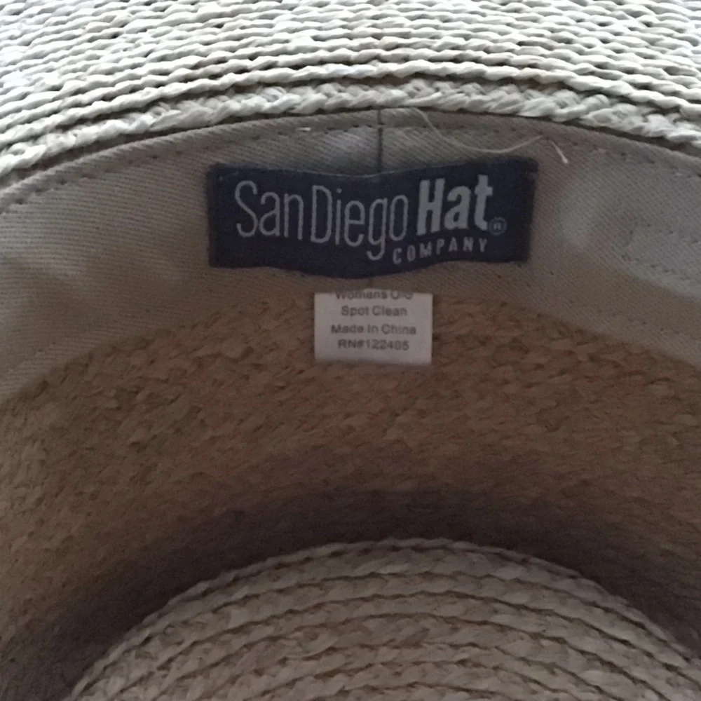 San Diego Hat Company Sandy Beach Women’s Raffia Telescope Boater Wide Brim Hat - Picture 12 of 16